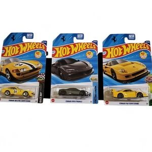 New 2025 Hot Wheels Ferrari F40, 365 GTB4 & SF 90 Stradale Lot Of 3 ‼️